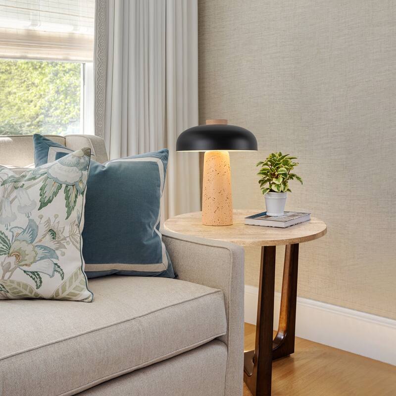 Modern 2-Light Black Mushroom Table Lamp - Bedside Nightstand Lamp for Bedroom, Living Room, Study