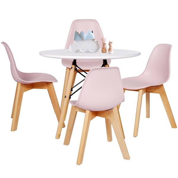 Shop Vecelo Cute 5 Piece Kids Dining Set Play Table Set