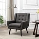 preview thumbnail 17 of 18, Soft Velvet Padded Seat Ergonomics Accent Chair Living Room Chair Bedroom Chair Home Chair with Black Legs for Indoor Home Dark Gray