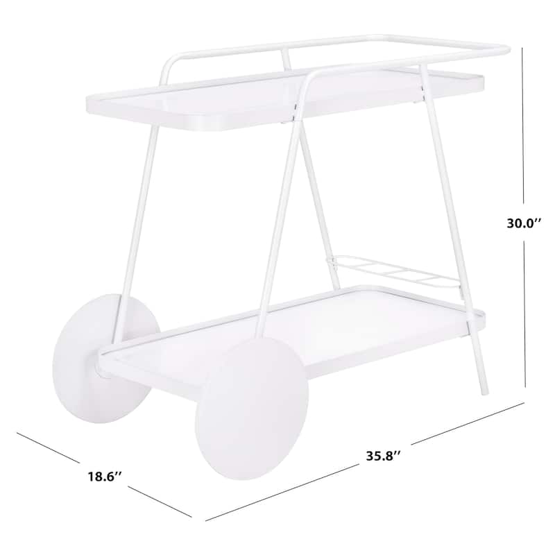 SAFAVIEH Home Zunia 2 Tier Bar Cart - 36"W x 19"D x 30"H