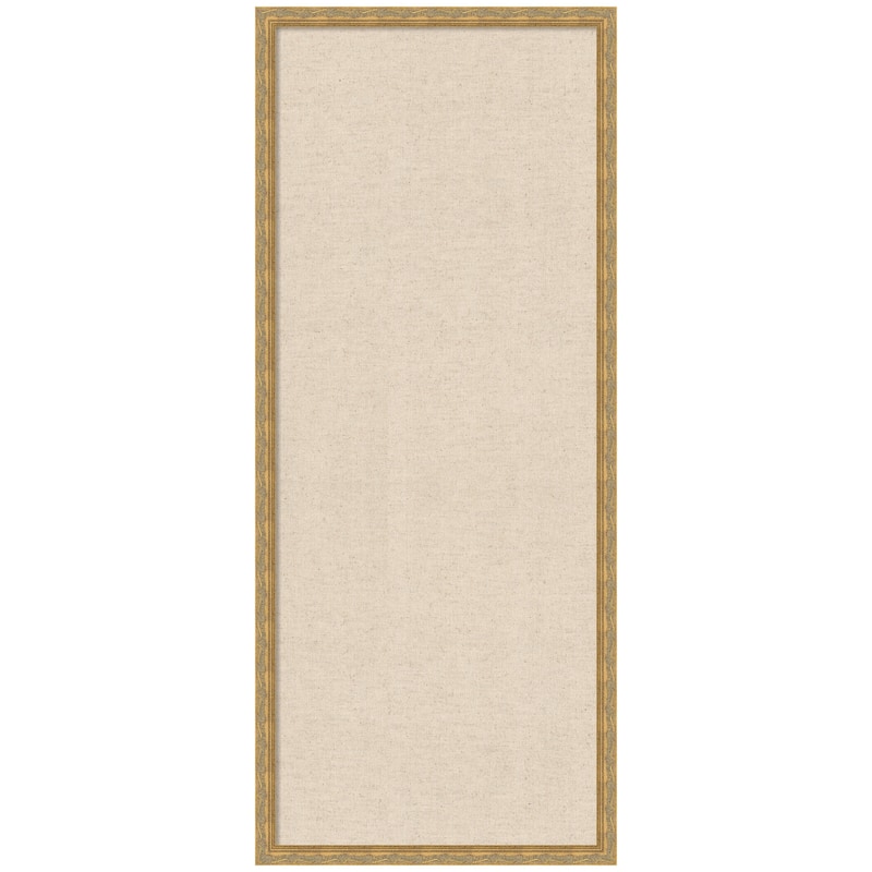 Kate and Laurel Pinboard Neutral Linen - 18x42 - Mila Dark Gold