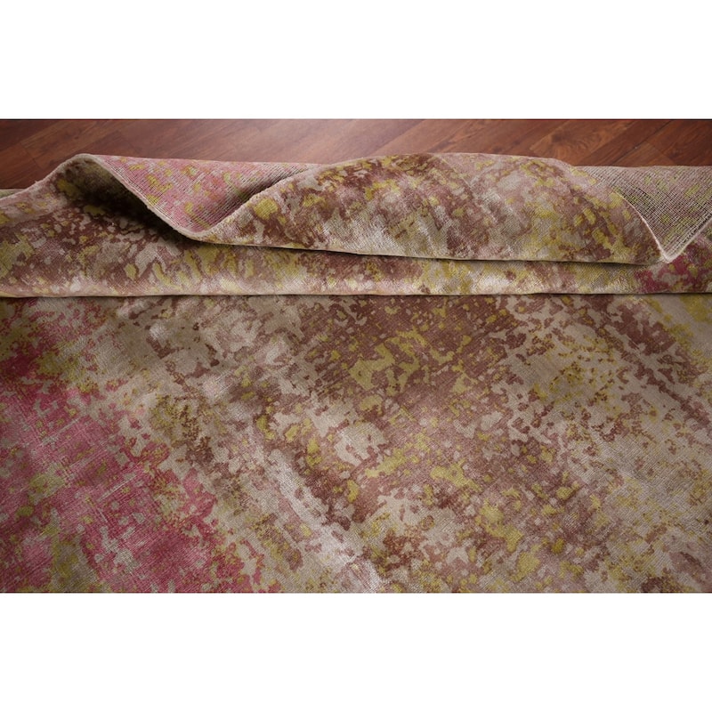 Colorful Abstract Modern Area Rug Handmade Wool Carpet - 5'2"x 7'7"