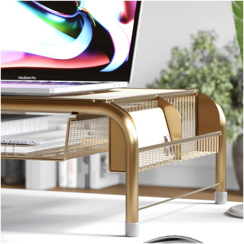 Flash Furniture HH-OHD04-MS Ryder 6-1/2" Tall Monitor Raising Office - Gold