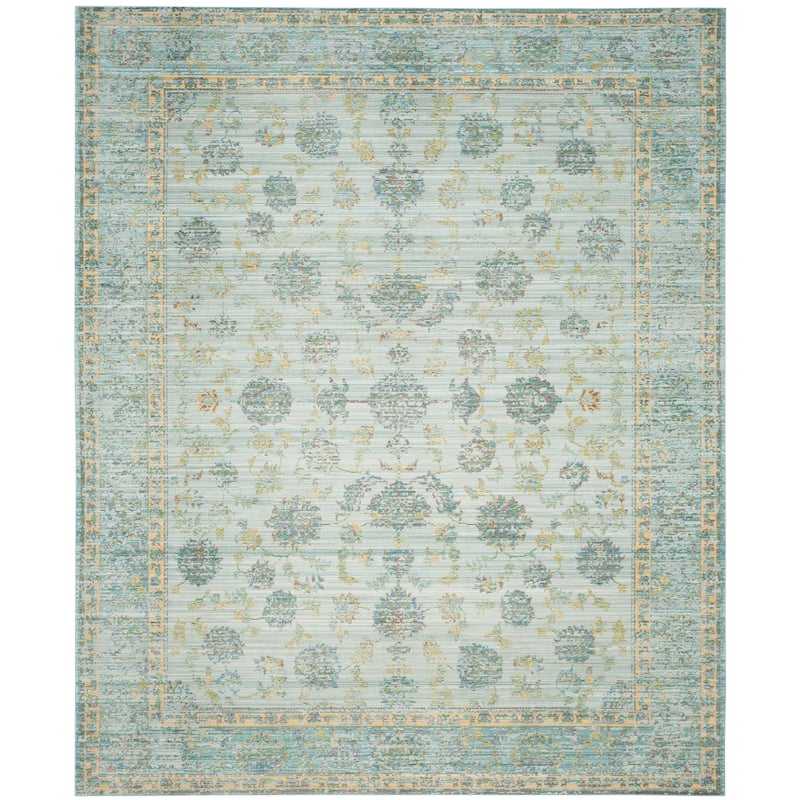 SAFAVIEH, Valencia Masumeh Boho Oriental Distressed Rug - 8' x 10' - Light Blue/Turquoise