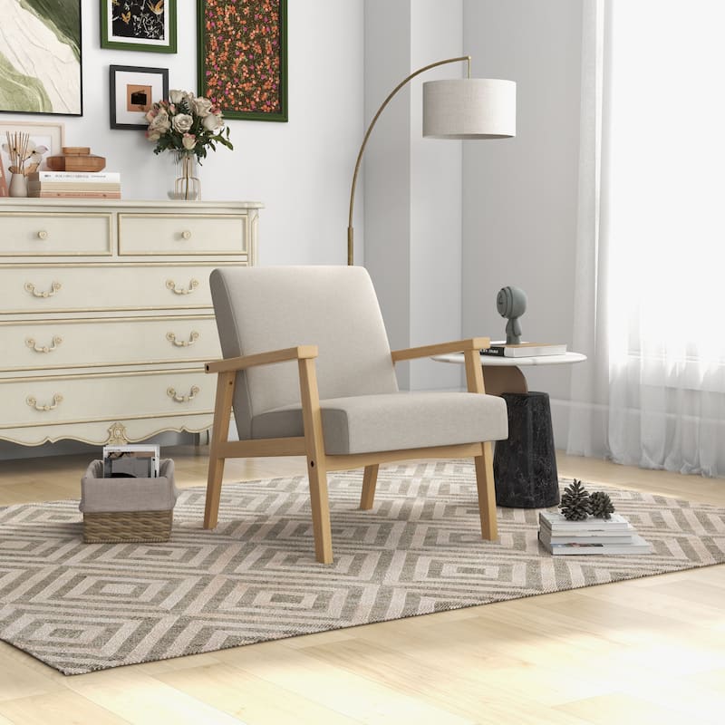 25.5 Wide Soft cushion solid wood armchair