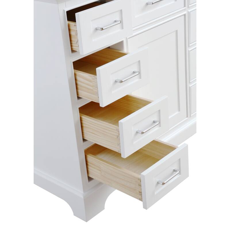 KitchenBathCollection Aria 42" Bathroom Vanity with Quartz Top