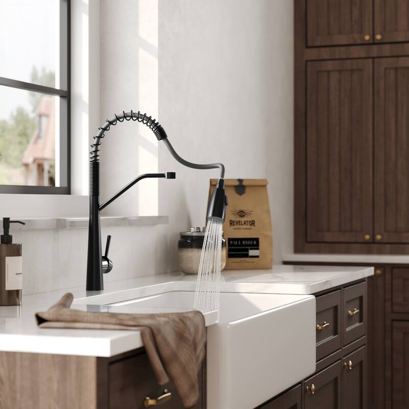 GRANDJOY Single Handle Pull Down Kitchen Faucet with Spot Resistant Finish