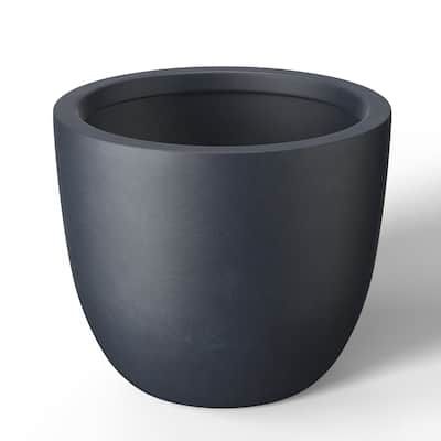 Tall Round Concrete Planter Plant Pot with Drainage Hole