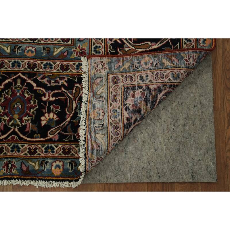 Hand Knotted Oriental 100% Wool Carpet Traditional Floral Red Kashan Area Rug - 13' 3'' X 9' 0''