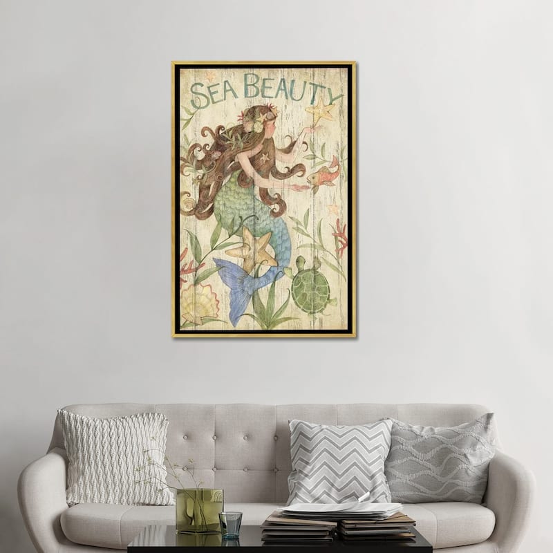 iCanvas "Mermaid Beauty" by Susan Winget Framed Canvas Print