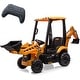 preview thumbnail 1 of 16, 4 in 1 Ride on Excavator & Bulldozer, Front Loader, 12V Yellow