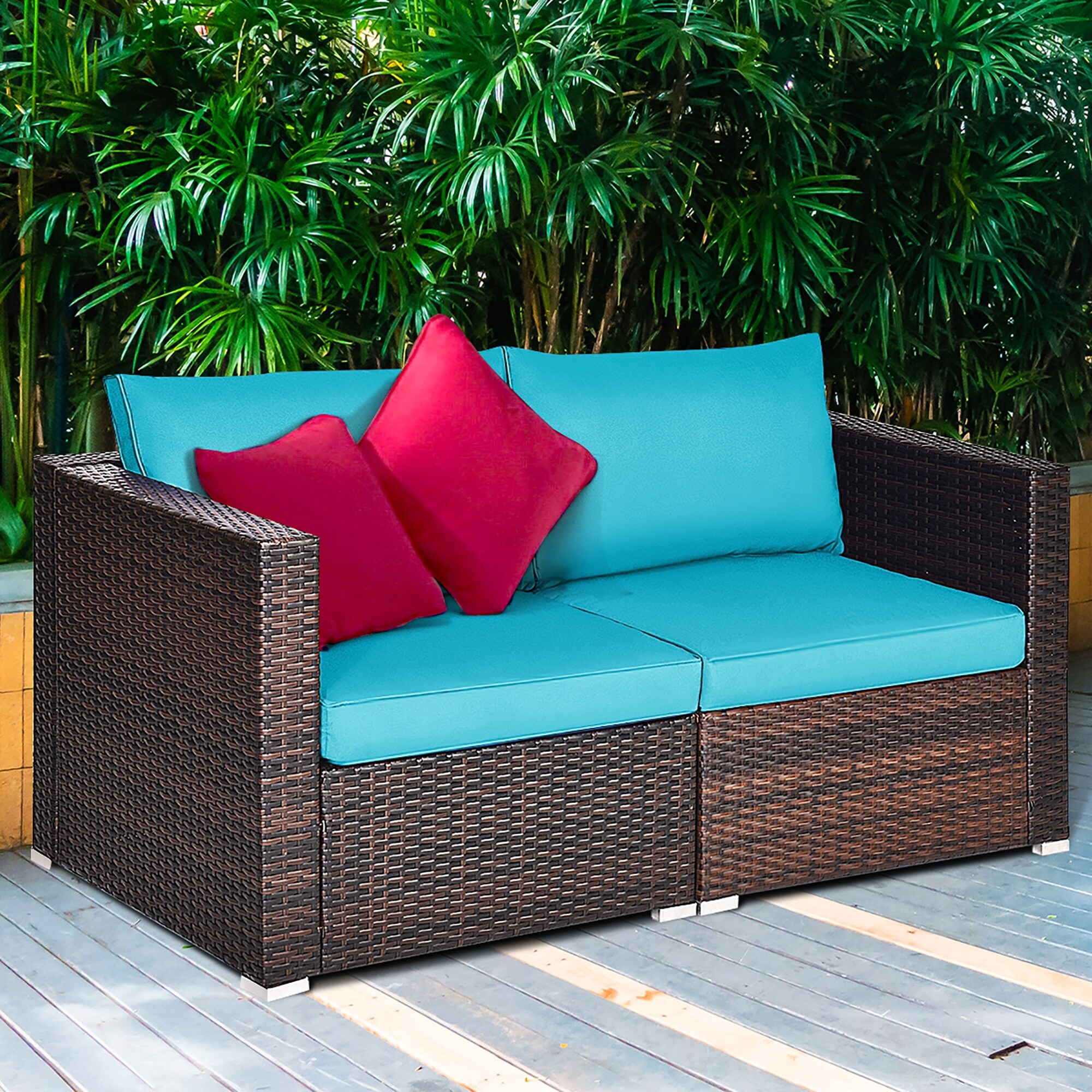 Rattan corner unit sale
