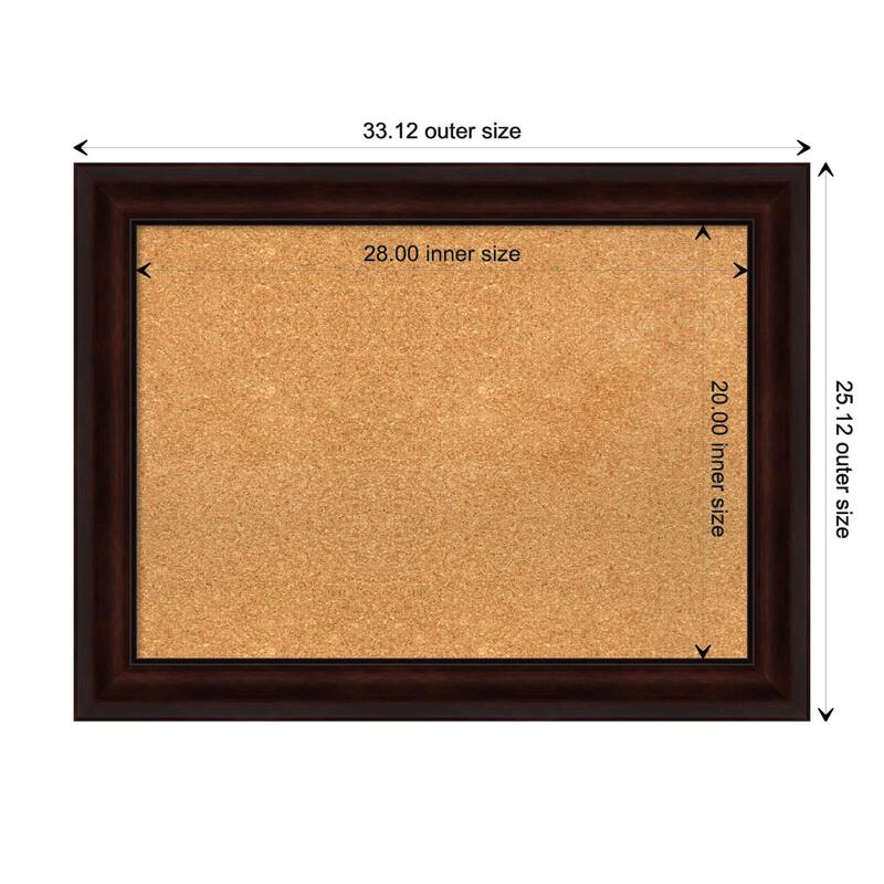 Coffee Bean Brown Framed Cork Bulletin Memo Board