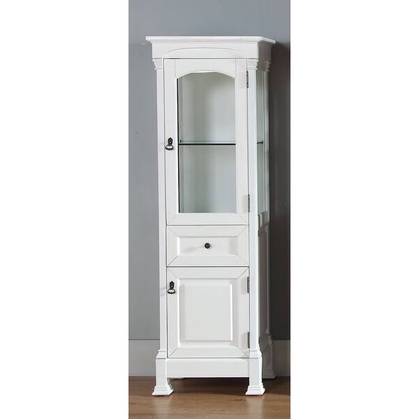 Brookfield 20 in. W x 16.26 in. D x 65 in. H Wall Mounted Bath Linen Cabinet with Glass Door in Bright White Brookfield 20 in. W x 16.26 in. D x 65 in. H Wall Mounted Bath Linen Cabinet with Glass Door in Bright White