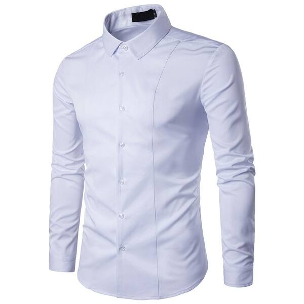 Shop Mens Casual Shirts Long Sleeves Slim Fit Business Casual