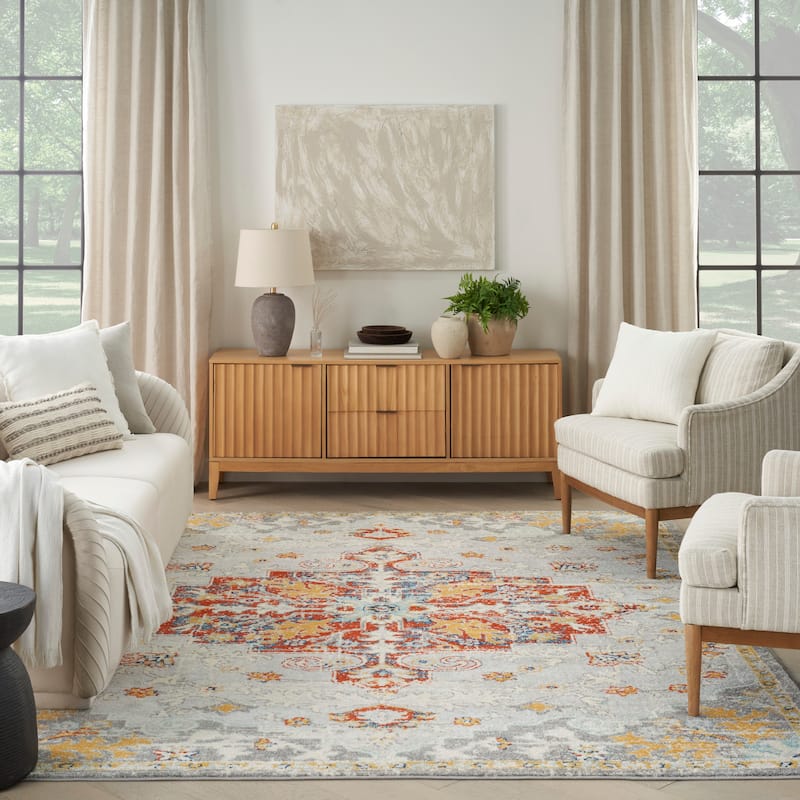 Nourison Passion Indoor only Grey Persian Area Rug