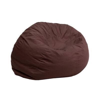 Dillon Small Bean Bag Chair for Kids and Teens, Foam-Filled Beanbag Chair with Machine Washable Cover, Brown