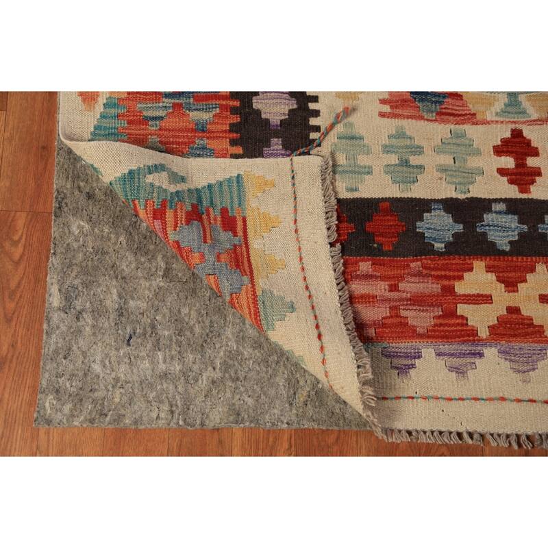 Geometric Kilim Oriental Large Rug Wool Carpet - 10'0"x 16'2"