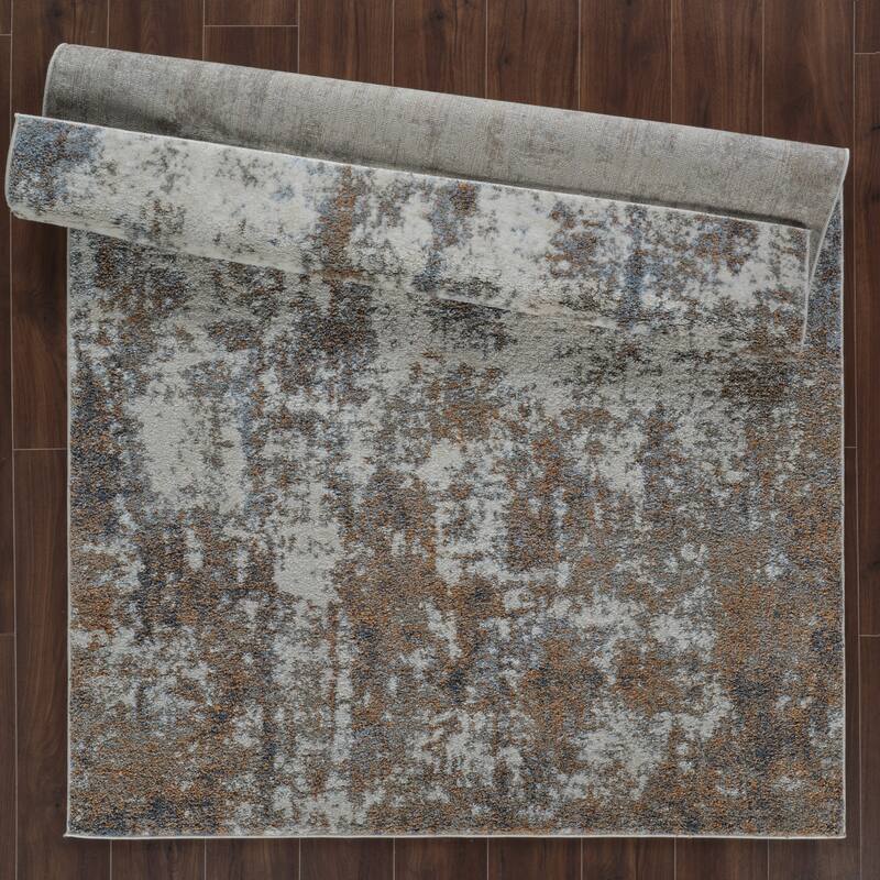 Tokyo Collection Gray/Copper/Beige Abstract Area Rug