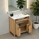 preview thumbnail 6 of 37, Natural Oak Bathroom Vanity with Ceramic Sink Solid Wood MDF Storage Cabinet for Bathroom 24/30/48/60 inches