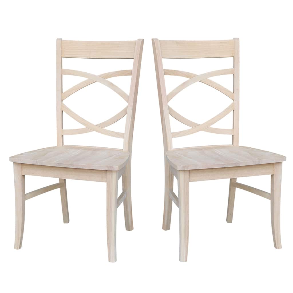 International Concepts Solid Wood Milano Dining Chairs, Set of 2