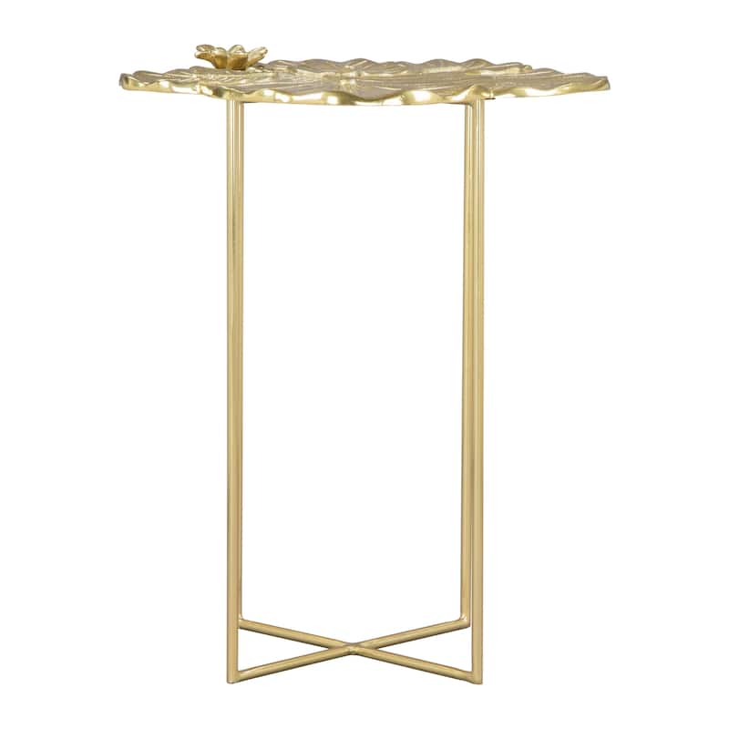 Lotus Side Table Gold - 16.7" W x 16.3" D x 21.3" H