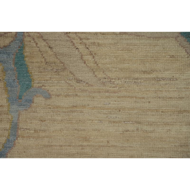 Vegetable Dye Wool Oushak Turkish Area Rug, Geometric Carpet - 11' 10'' X 9' 2''