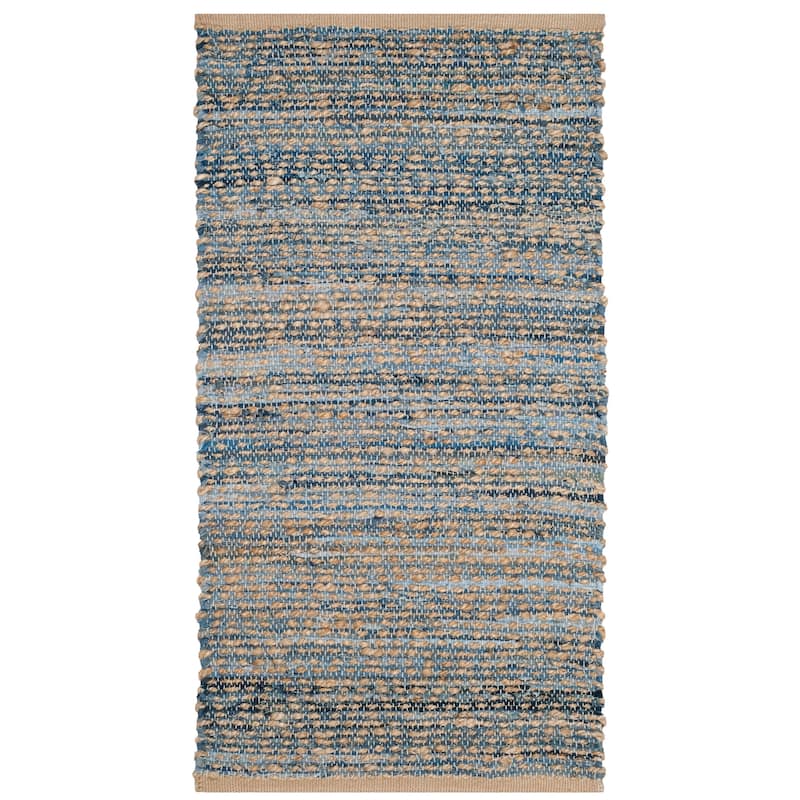 SAFAVIEH Handmade Cape Cod Irenea Coastal Jute Rug - 2'3" x 4' - Natural/Blue