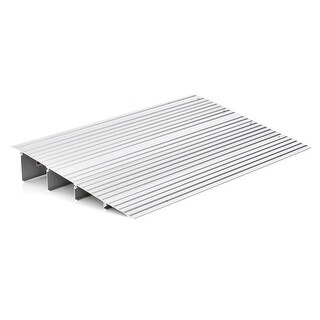 Gymax 4'' Door Threshold Ramp Aluminum Adjustable Rise Entry Ramp for ...