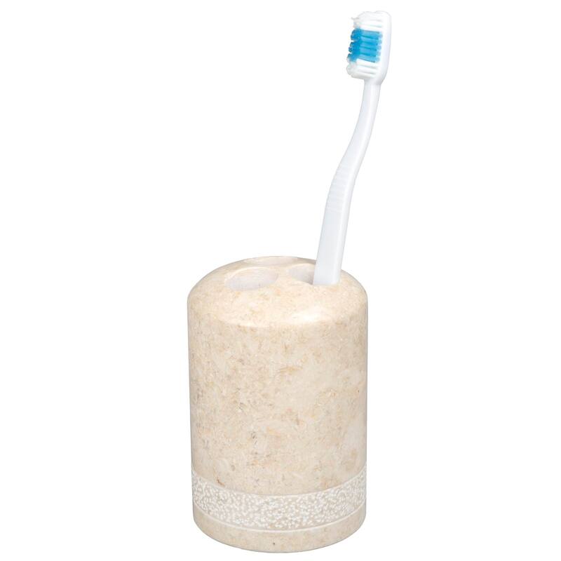 Creative Home Spa Hand Carved Collection Natural Champagne Marble Toothbrush Holder - Beige