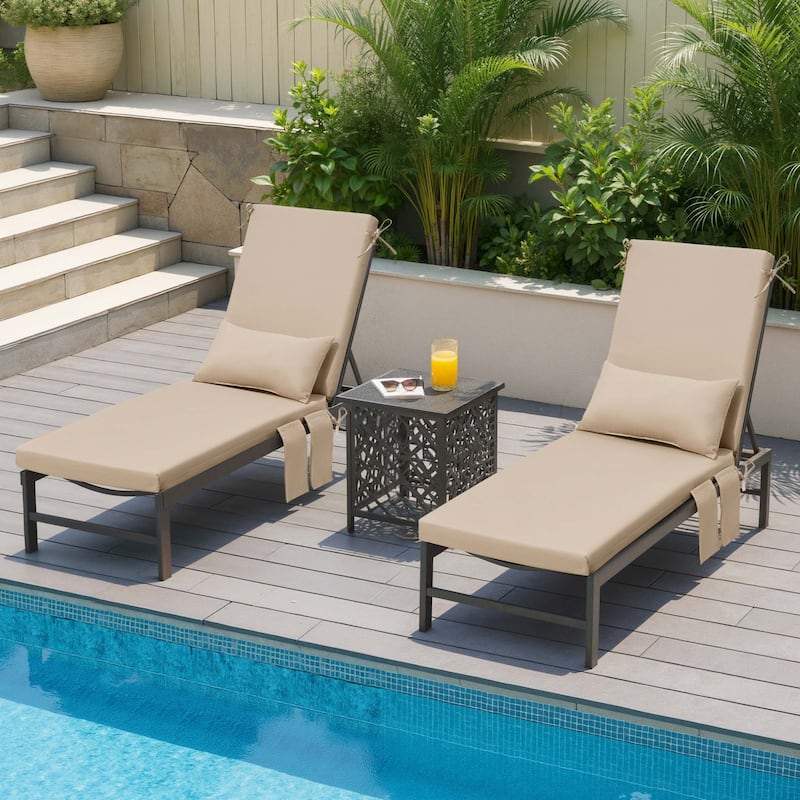 Outdoor Lounge Chair Cushions Patio Chaise Lounge Chair Seat Cushion with Pillow