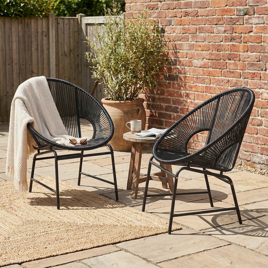 Nusa Outdoor Modern Rattan Club Chair (Set of 2) by Christopher Knight Home
