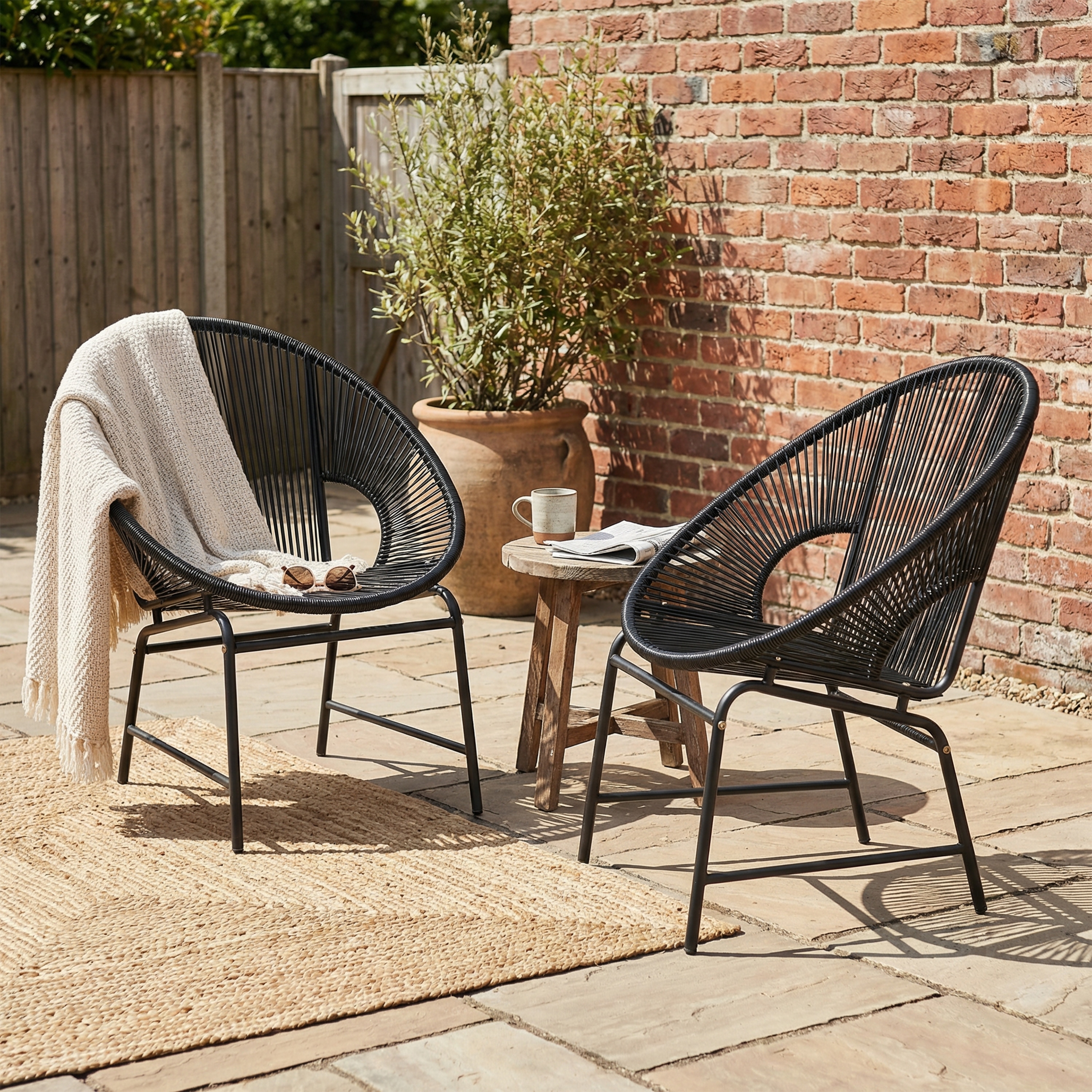 Nusa Outdoor Modern Rattan Club Chair (Set of 2) by Christopher Knight Home