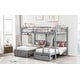 preview thumbnail 25 of 38, Full over Twin & Twin Triple Bunk Bed with Storage Drawers