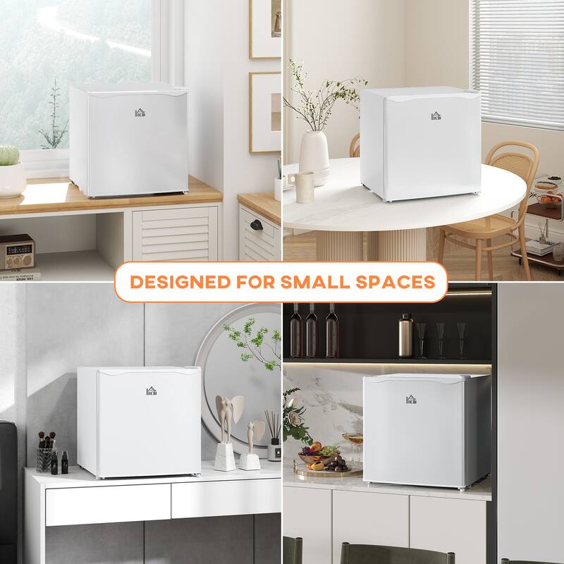 HOMCOM Mini Freezer Countertop, 1.1 Cu.Ft Compact Upright Freezer with Removable Shelves, Reversible Door for Home