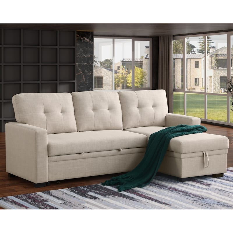 Modern Living Room Modular Sofa with Pull-out Bed and Hidden Storage