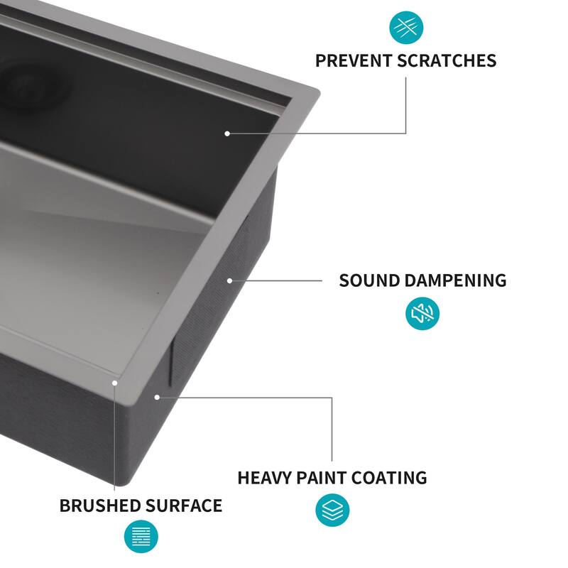 Undermount 16 Gauge Single Bowl Stainless Steel Kitchen Sink