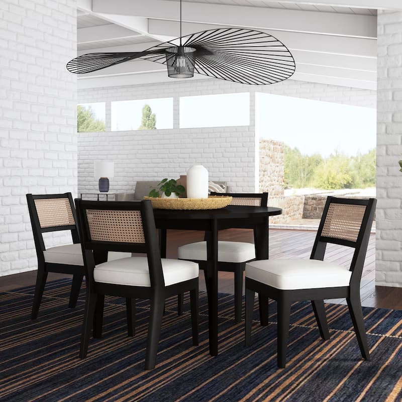 Brentwood Black Wood Round Dining Table