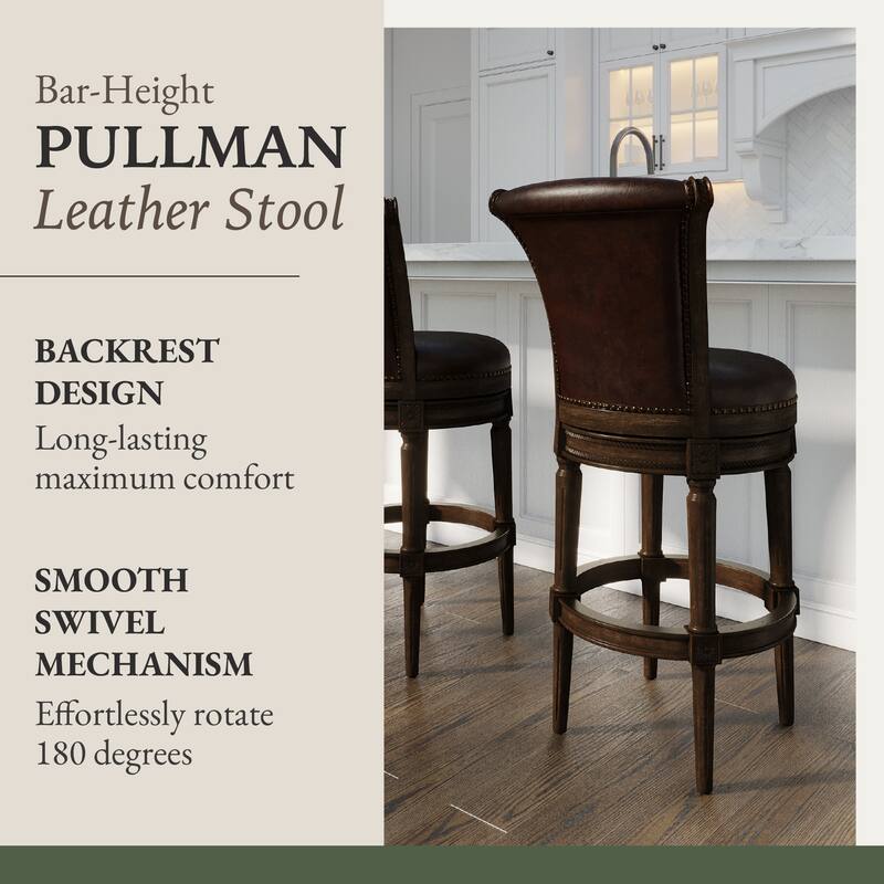 Maven Lane 31" Pullman Swivel Bar Height Kitchen Stool