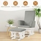 preview thumbnail 18 of 30, Gymax Glider and Ottoman Cushion Set Wooden Baby Nursery Rocking Chair - See Details
