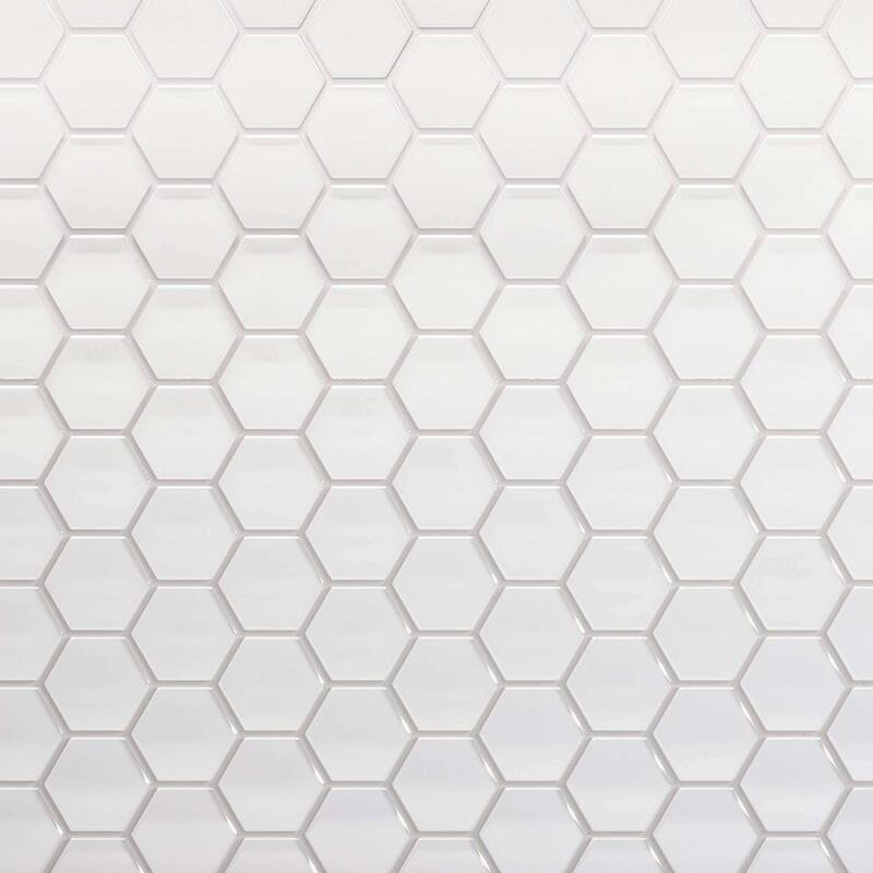 Cruz Bay Studio MKT2853 3" Beehive - 10" x 12" Geometric Wall Tile - - Ivory Gloss