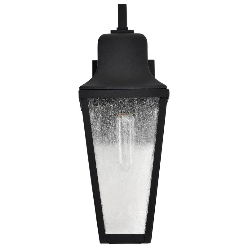 Lawrence 1 Light Medium Wall Lantern Matte Black with Clear Seeded Glass