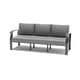 preview thumbnail 62 of 144, Aluminum Patio Outdoor Sectional Sofa Set with Fire Pit, Swivel Rocking Chairs and Ottomans Settee - Grey