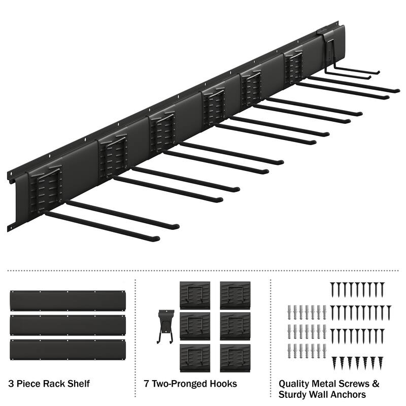 Ski or Snowboard Wall Mount – Garage Wall Organizer for Sports Equipment – Storage Rack with 265lbs Capacity by Rad Sportz