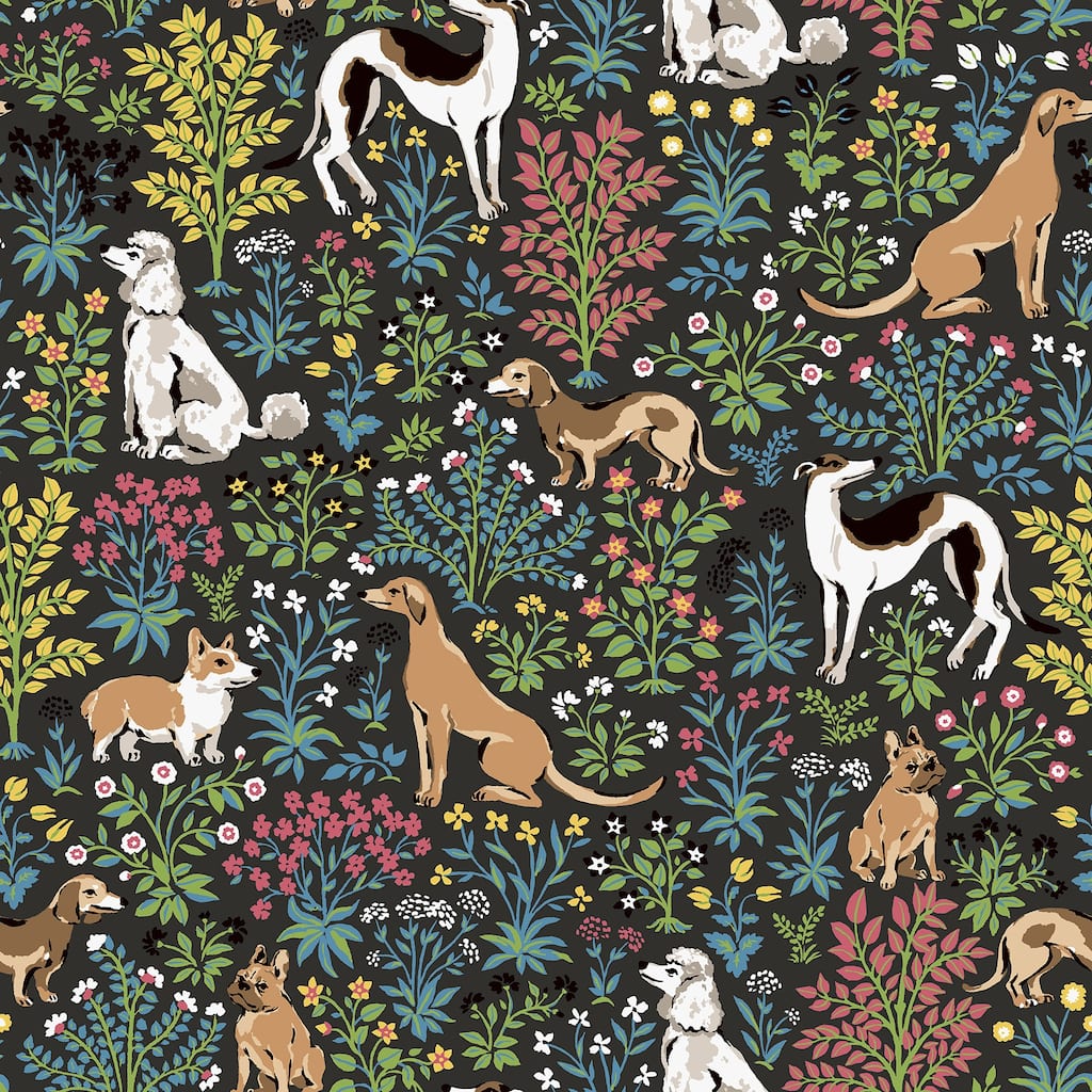Printfresh Must Love Dogs Charcoal Peel and Stick Wallpaper