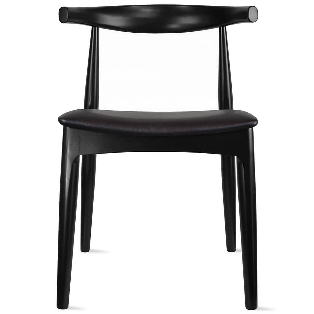 Natural Solid Wood Dining Elbow Chairs With PU Leather or Beige Fabric Cushion Seat And Oak Frame