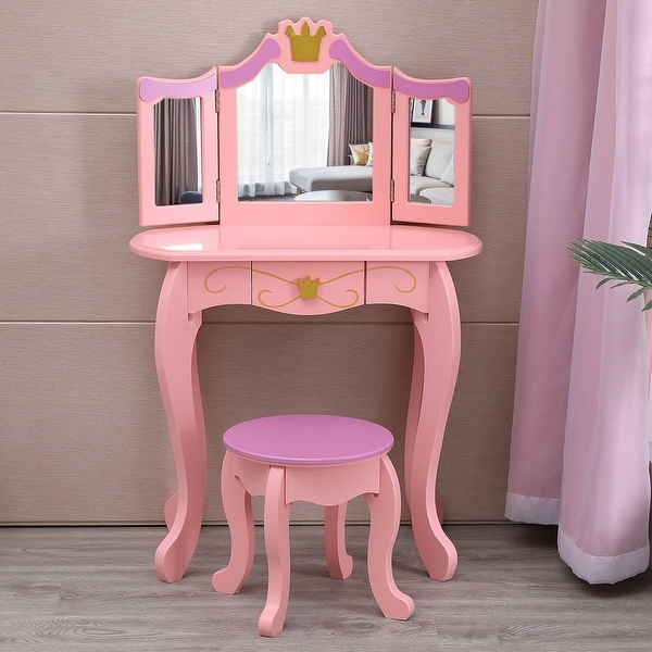 childs vanity table and stool