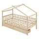 preview thumbnail 57 of 58, Twin House-Shaped Bed with 2 Storage Drawers, Wooden Platform Bed for Kids