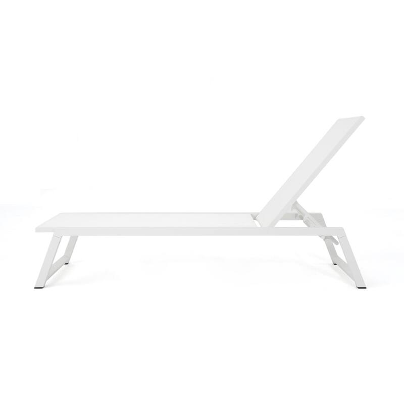 Outdoor aluminum frame mesh chaise lounge chair