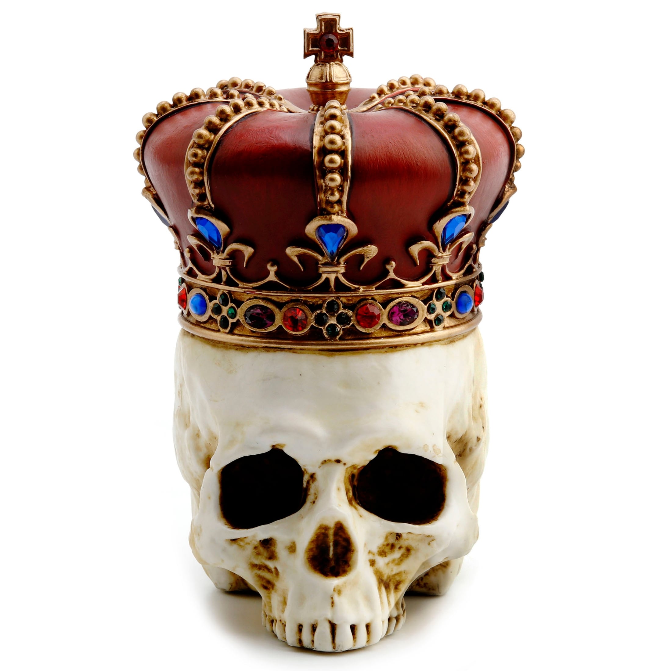 4.33 in H Dreaded Monarch Skull, Poly Resin